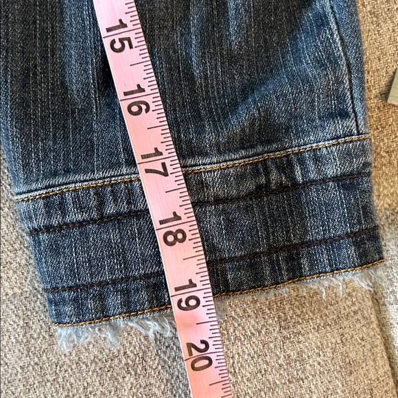 ONE WORLD DENIM ZIP UP FOUR FRONT BUTTONED POCKETS DISSTRESSED HEM SZ XL - Picture 13 of 13